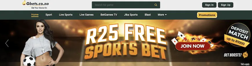 gbets r25 free sports bet bonus