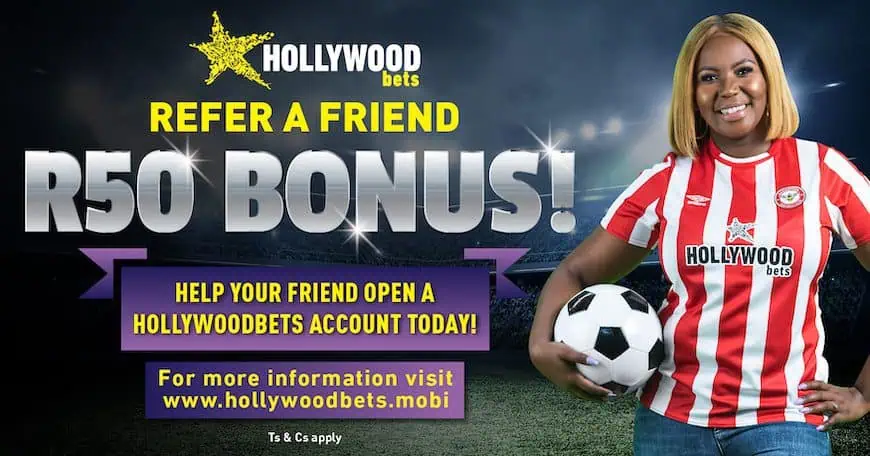 hollywoodbets refer a friend bonus