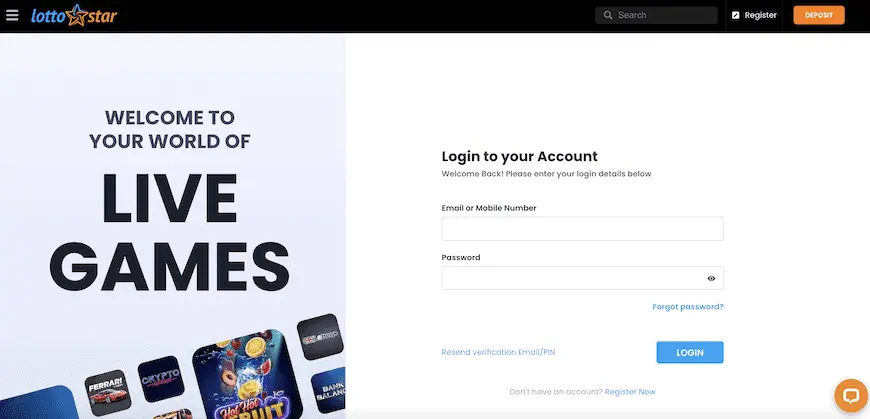 lottostar login