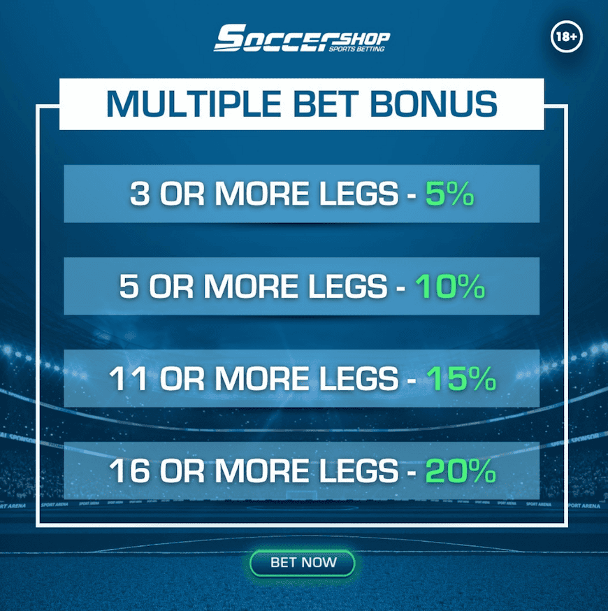 soccershop Multiple Bet Bonus