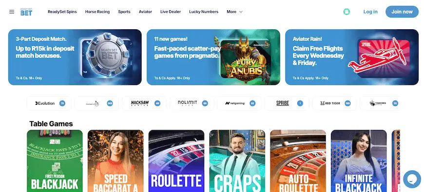 ReadySetBet Homepage Screenshot